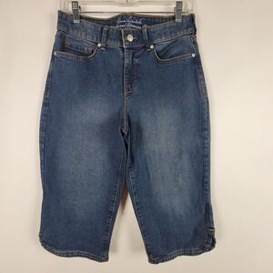 Gloria Vanderbilt Relaxed Curvy Skimmer Womens Jean Shorts 6 Cropped Capri Pants